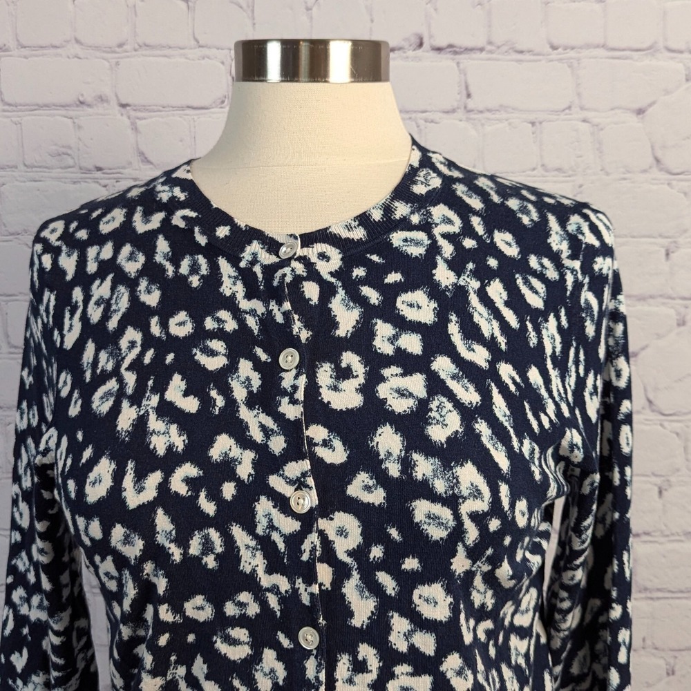 Banana Republic Sz Small Cardigan Stretch Cardigan Blue White Classic Preppy - Picture 3 of 10